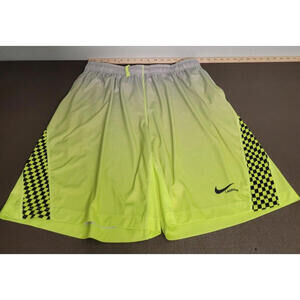 Nike Dri Fit Lacrosse Men's Athletic Basketball Shorts Yellow Black 2XL.